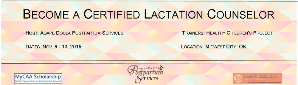 Certified Lactation Counselor Training Agape Doula Service